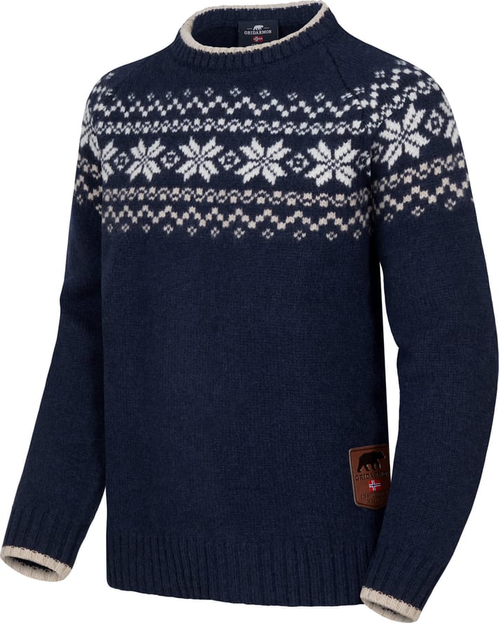Gridarmor Kids' Snøkrystall Round Neck Ullgenser Navy/White/Beige Gridarmor Gridarmor Kids' Snøkrystall Round Neck Ullgenser Navy/White/Beige Gridarmor