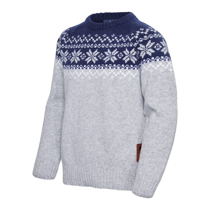 Gridarmor Kids' Snøkrystall Round Neck Ullgenser Light Grey/Dark Navy/White Gridarmor Gridarmor Kids' Snøkrystall Round Neck Ullgenser Light Grey/Dark Navy/White Gridarmor