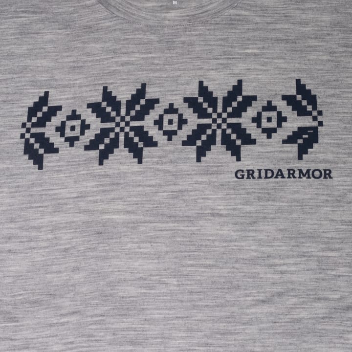 Gridarmor Larsnes Merino T-Skjorte Men Light Grey Melange/Navy Blazer Gridarmor