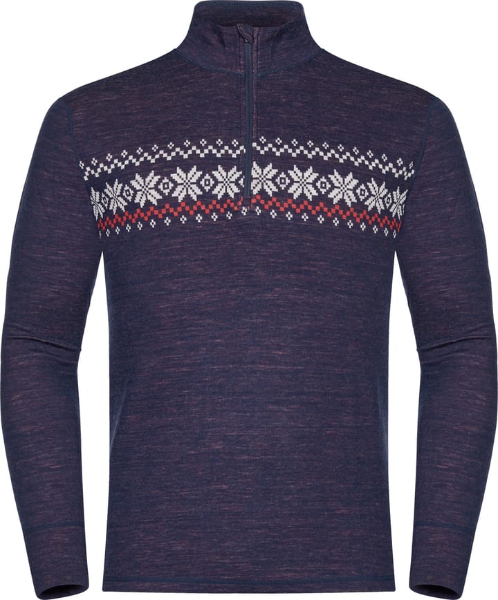 Gridarmor Men's Snøkrystal Jacquard Ullgenser Navy Blazer Gridarmor