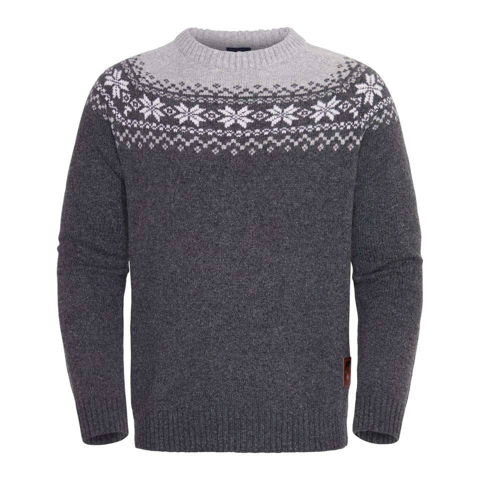 Men's Snøkrystall Round Neck Ullgenser