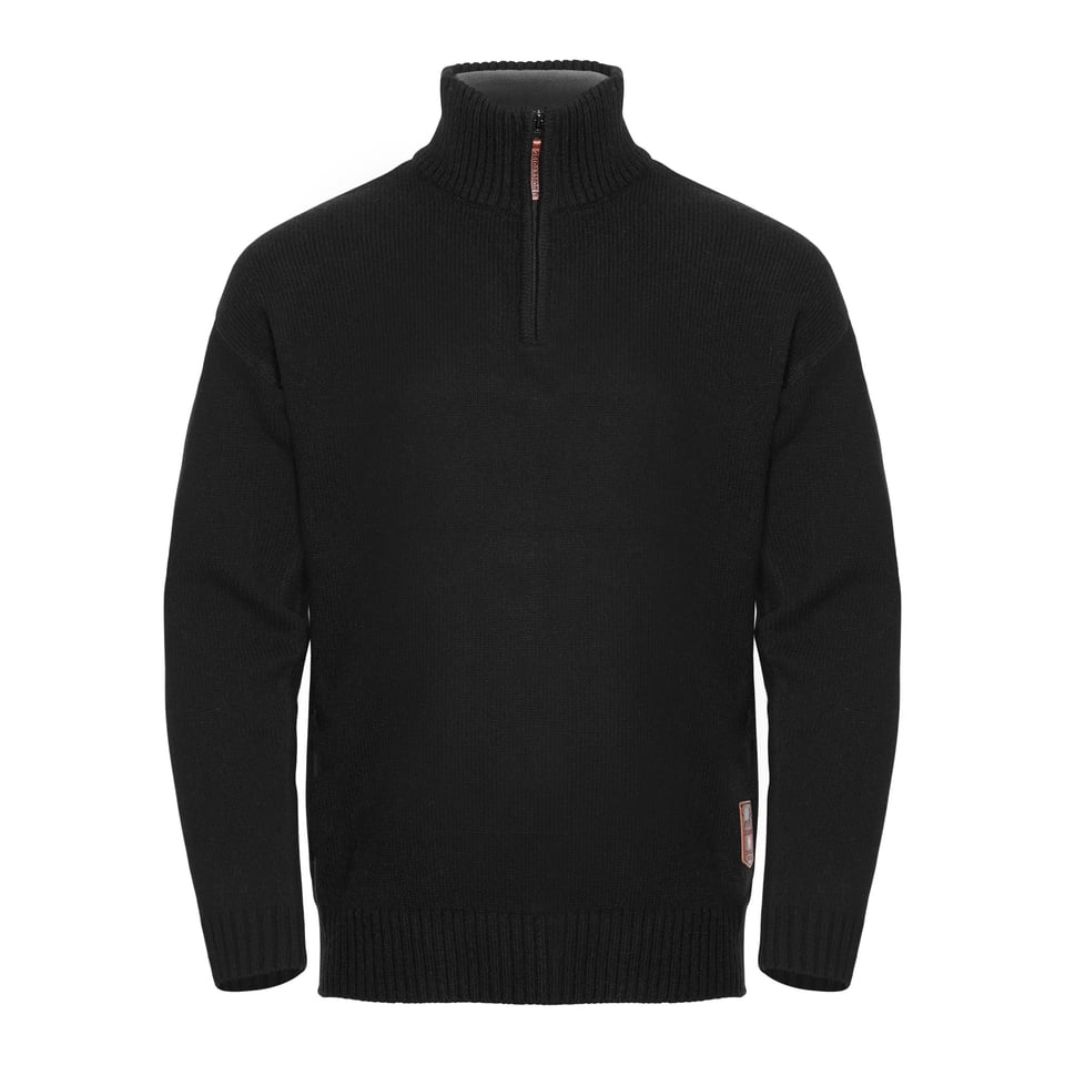 Men's Snøkrystall Solid Half Zip Ullgenser