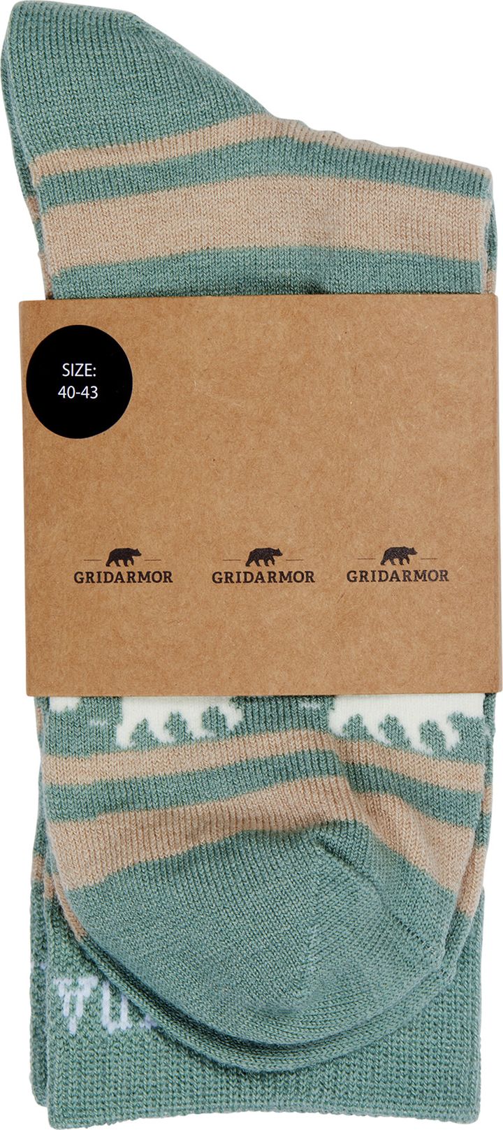 Striped Bear Merino Socks Green Bay Gridarmor