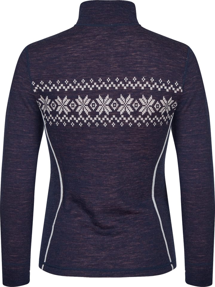 Gridarmor Women's Snøkrystal Jacquard Ullgenser Navy Blazer Gridarmor