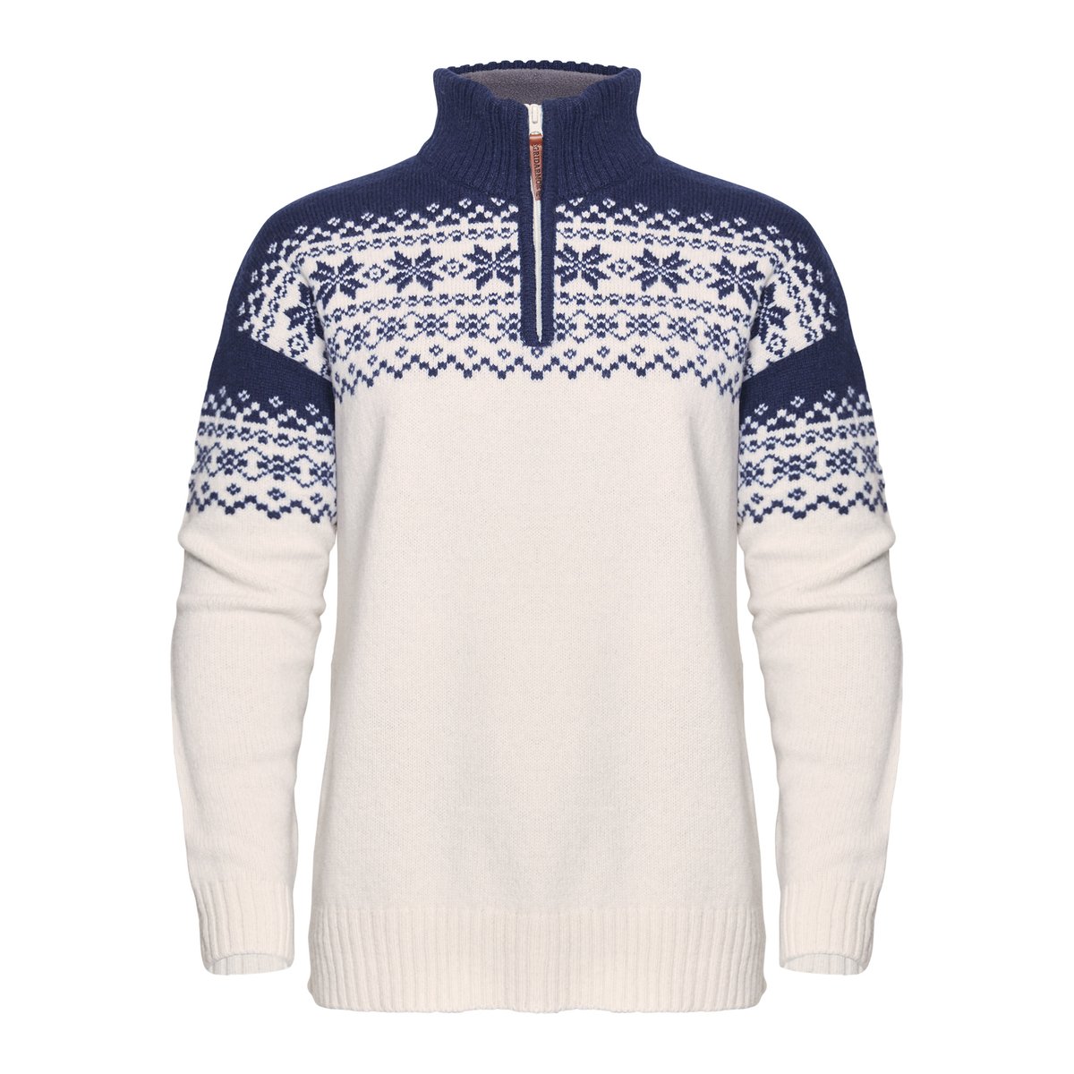 Gridarmor Women's Snøkrystall Half Zip Ullgenser White/Dark Navy