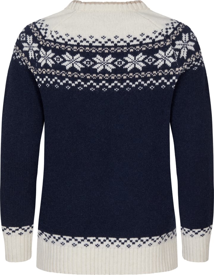 Gridarmor Women’s Snøkrystall Round Neck Ullgenser Navy Blue/Beige/White Gridarmor