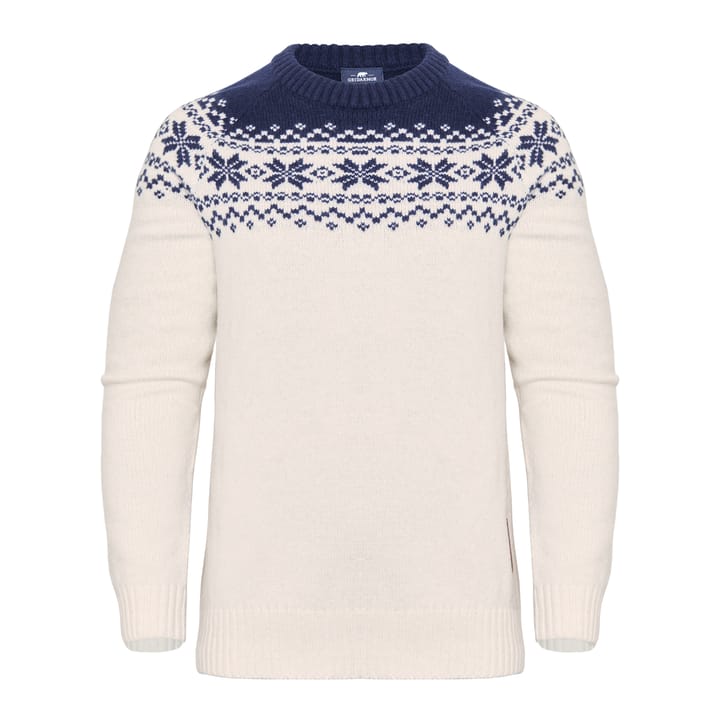 Gridarmor Women’s Snøkrystall Round Neck Ullgenser White/Dark Navy Gridarmor