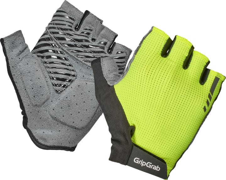 Gripgrab Expert RC Max Padded Short Finger Summer Gloves Yellow Hi-Vis Gripgrab