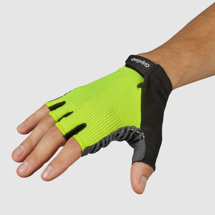 Gripgrab Expert RC Max Padded Short Finger Summer Gloves Yellow Hi-Vis Gripgrab