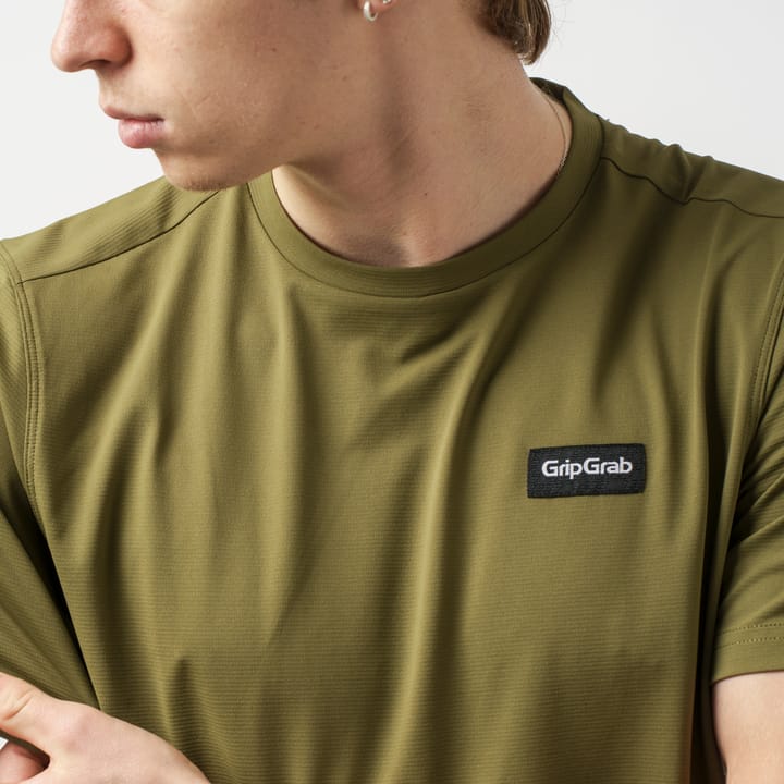 Gripgrab Men's Flow Technical T-Shirt Olive Green Gripgrab