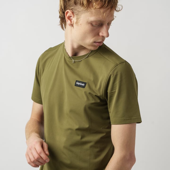 Gripgrab Men's Flow Technical T-Shirt Olive Green Gripgrab