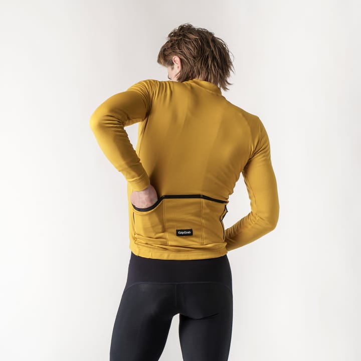 Gripgrab Men's GripGrab EXPLR Merinotech Thermal Long Sleeve Jersey Mustard Yellow Gripgrab