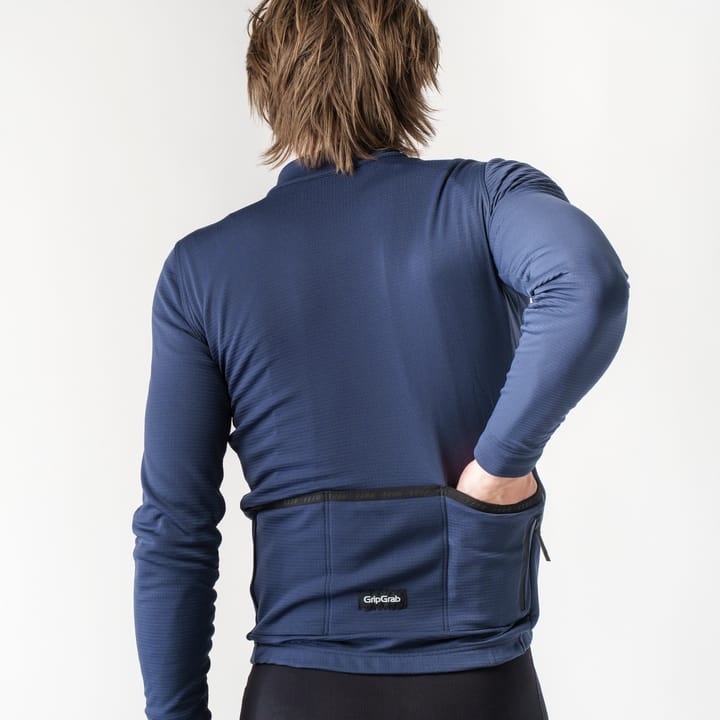 Gripgrab Men's EXPLR Merinotech Thermal Long Sleeve Jersey Navy Blue Gripgrab