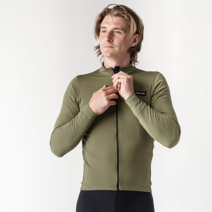 Gripgrab Men's EXPLR Merinotech Thermal Long Sleeve Jersey Olive Green Gripgrab