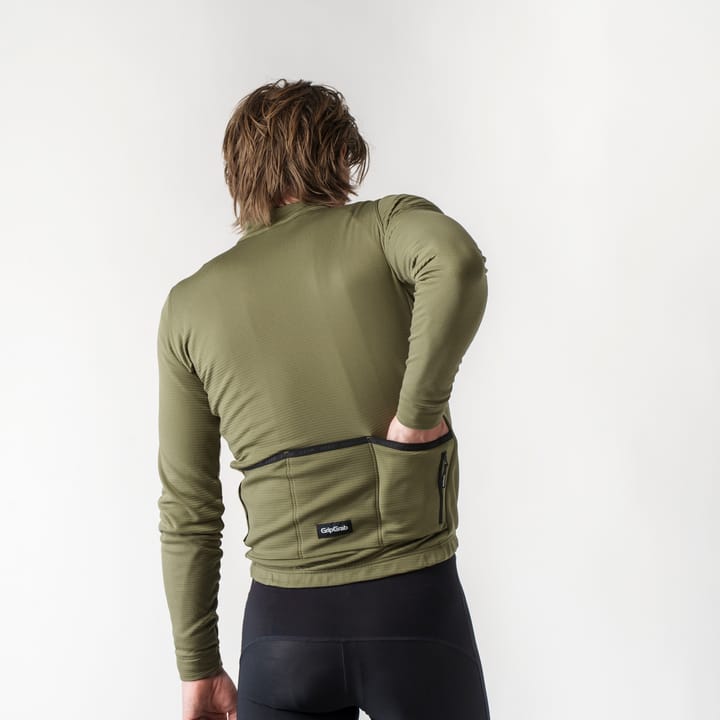 Gripgrab Men's EXPLR Merinotech Thermal Long Sleeve Jersey Olive Green Gripgrab