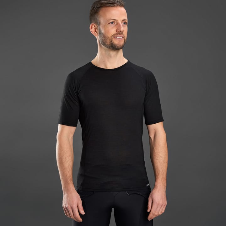 Gripgrab Merino Polyfibre Short Sleeve Base Layer Black Gripgrab