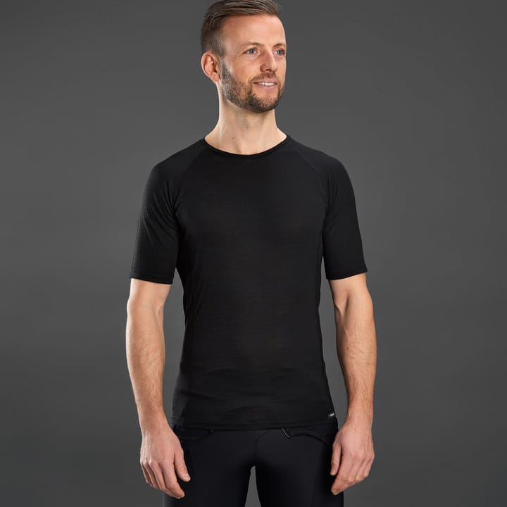 Gripgrab Merino Polyfibre Short Sleeve Base Layer Black Gripgrab