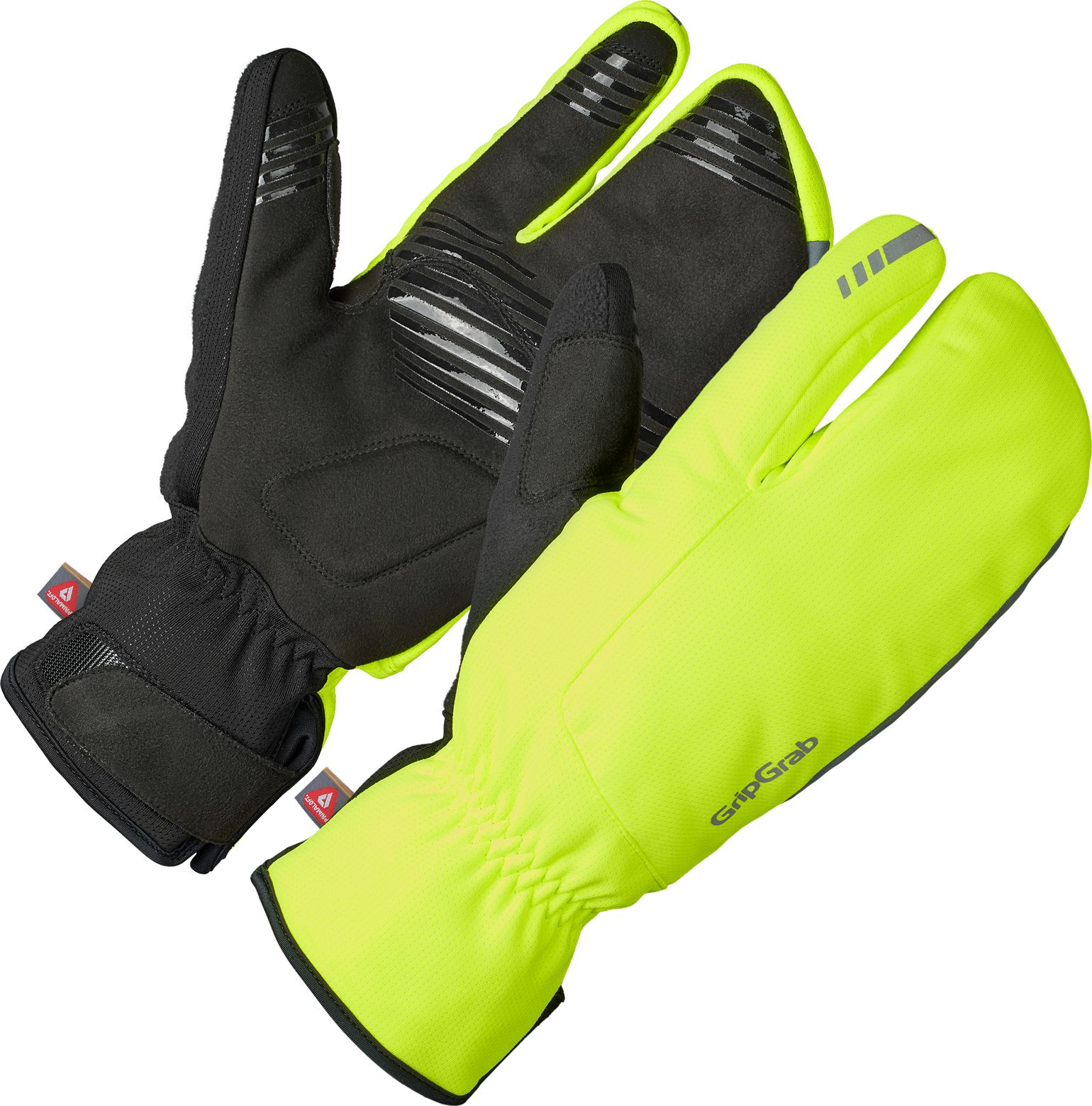 Nordic 2 Windproof Deep Winter Lobster Gloves Yellow Hi-Vis