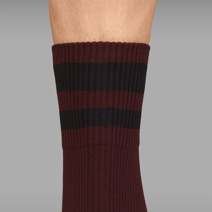 Gripgrab Original Stripes Crew Socks Dark Red Gripgrab