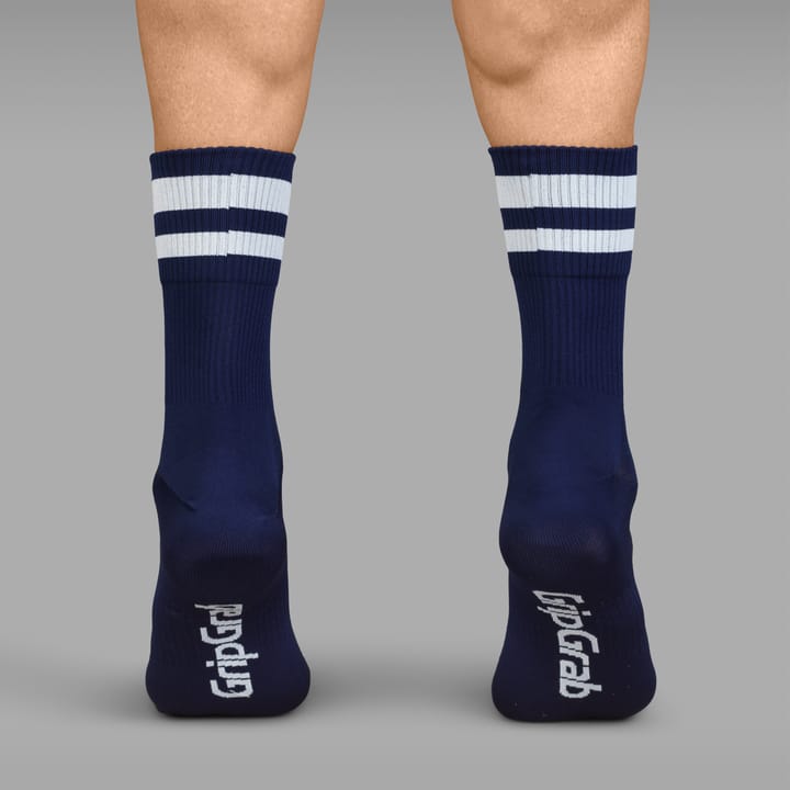 Gripgrab Original Stripes Crew Socks Navy Blue Gripgrab