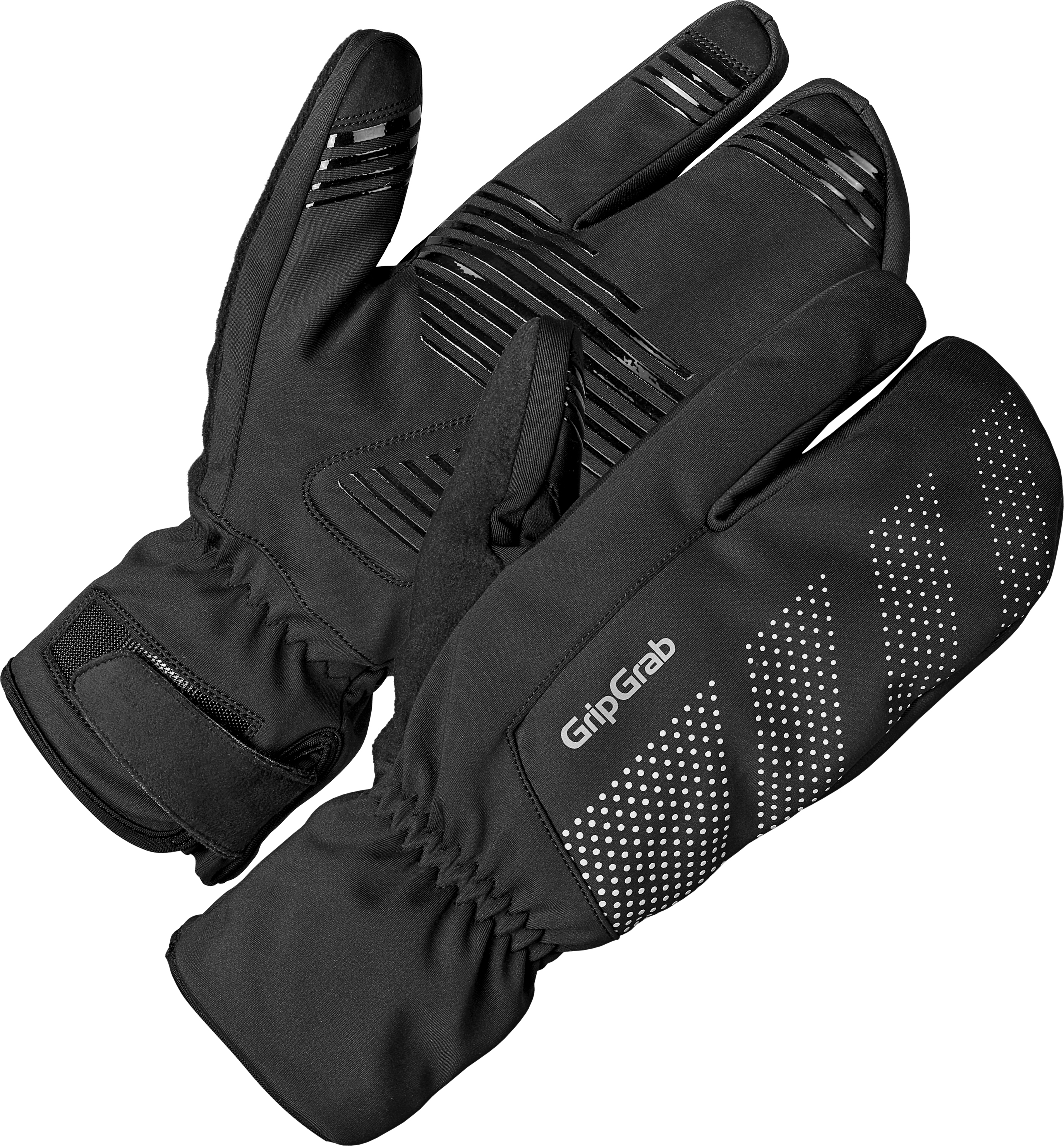 Gripgrab Ride Windproof Deep Winter Lobster Gloves Black Treningshansker XL