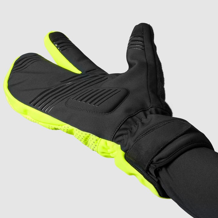 Gripgrab Ride Windproof Deep Winter Lobster Gloves Yellow Hi-Vis Gripgrab