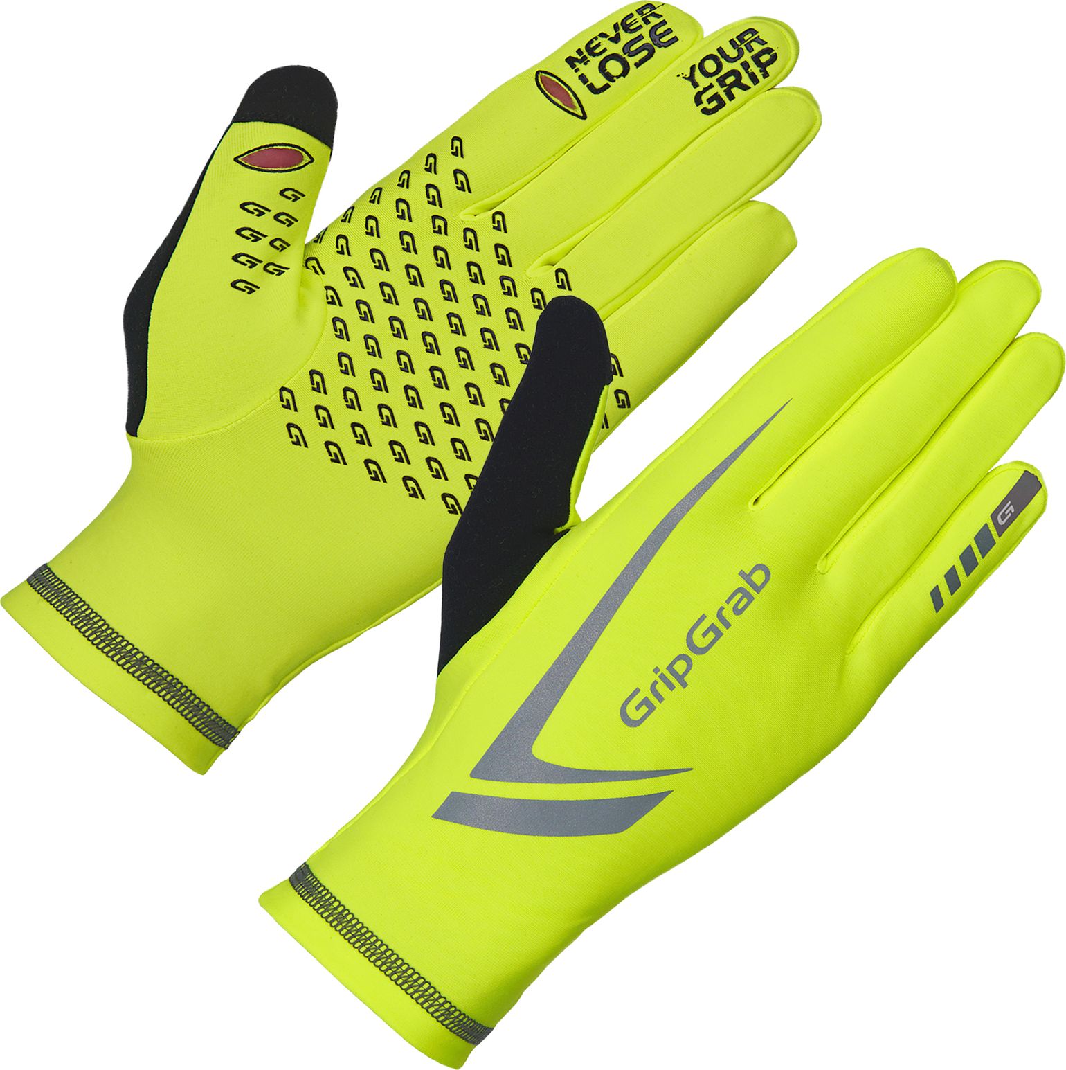 Gripgrab Running Expert Hi-Vis Touchscreen Winter Gloves Yellow Hi-Vis