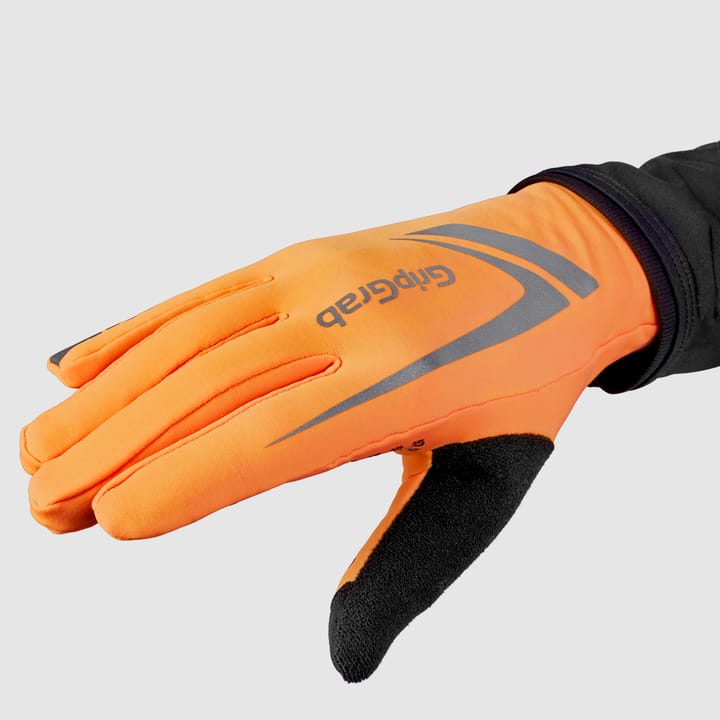 Gripgrab Running Expert Hi-Vis Touchscreen Winter Gloves Orange Hi-Vis Gripgrab