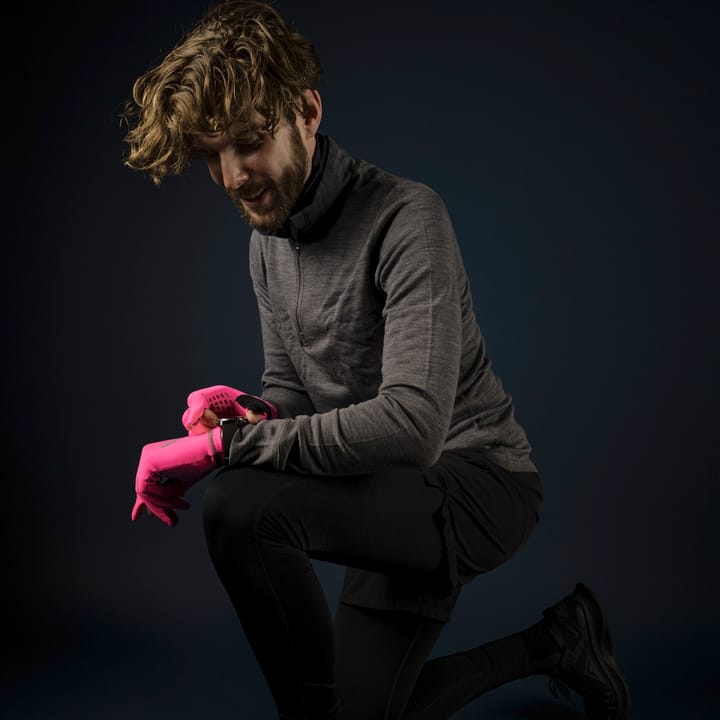 Gripgrab Running Expert Hi-Vis Touchscreen Winter Gloves Pink Hi-Vis Gripgrab