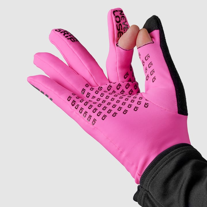 Gripgrab Running Expert Hi-Vis Touchscreen Winter Gloves Pink Hi-Vis Gripgrab