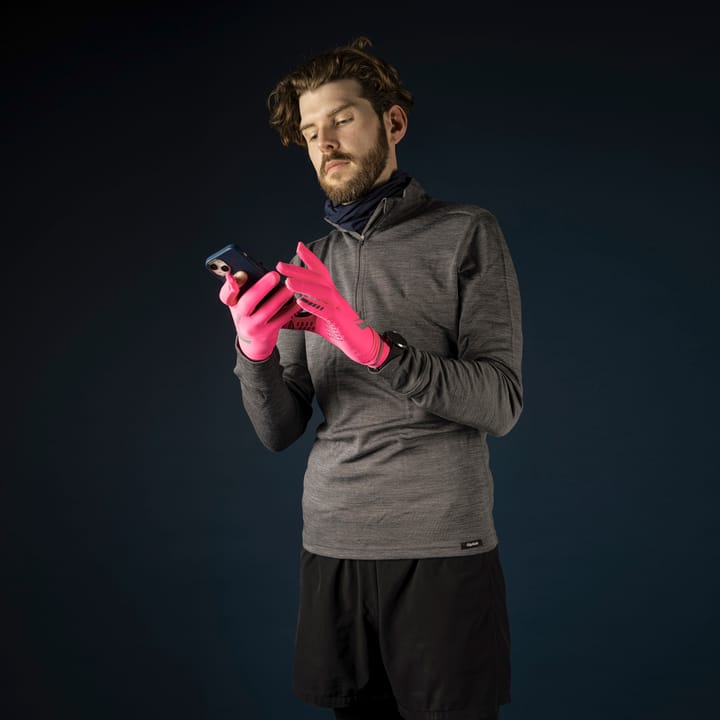 Gripgrab Running Expert Hi-Vis Touchscreen Winter Gloves Pink Hi-Vis Gripgrab