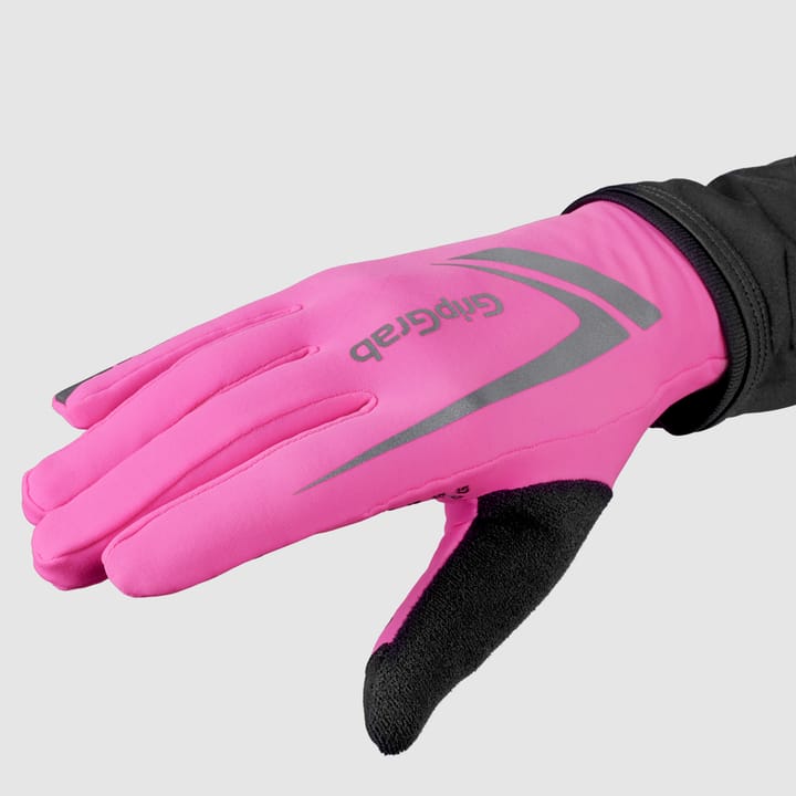 Gripgrab Running Expert Hi-Vis Touchscreen Winter Gloves Pink Hi-Vis Gripgrab