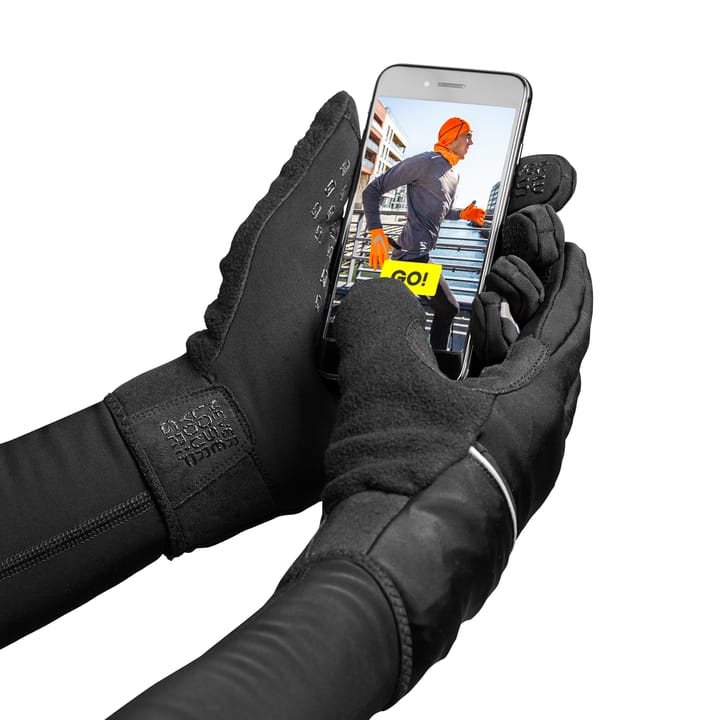 Running Thermo Windproof Touchscreen Gloves Black Gripgrab