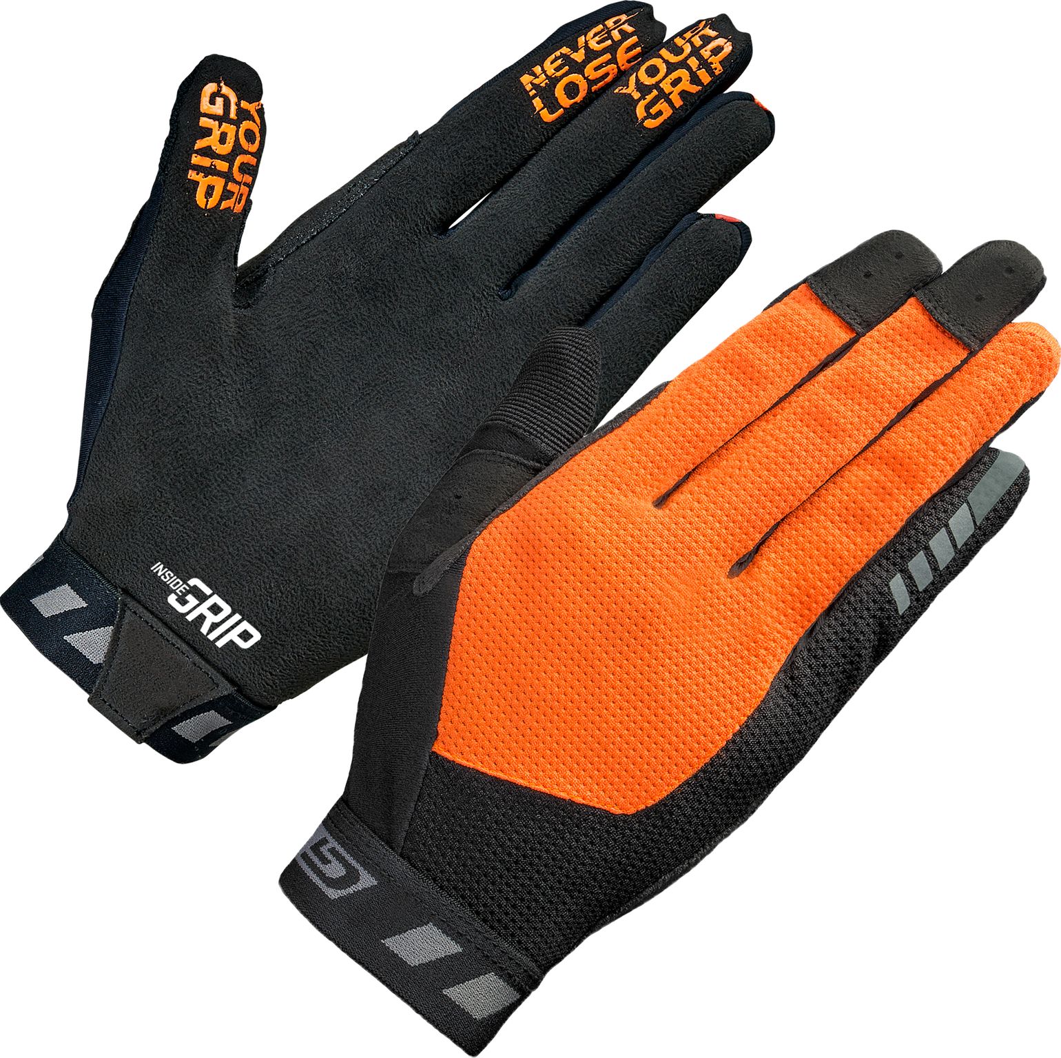 Gripgrab Vertical InsideGrip™ Full Finger Glove Orange Hi-vis