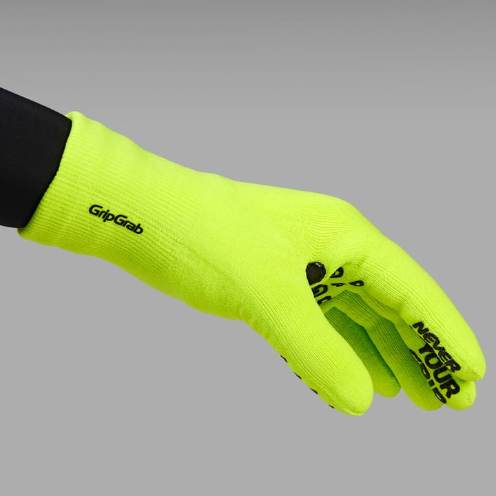 Gripgrab Waterproof Knitted Thermal Glove Yellow Hi-vis Gripgrab