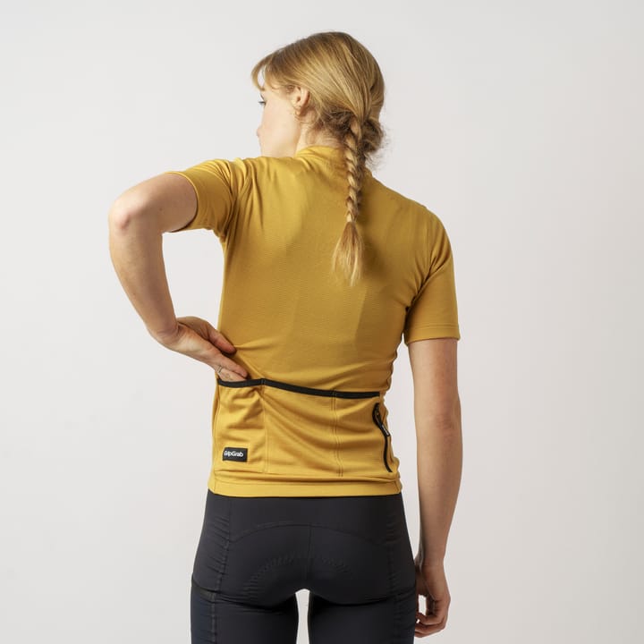 Gripgrab Women's Gravelin Merinotech Short Sleeve Jersey Mustard Yellow Gripgrab