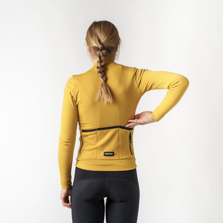Gripgrab Women's EXPLR Merinotech Thermal Long Sleeve Jersey Mustard Yellow Gripgrab