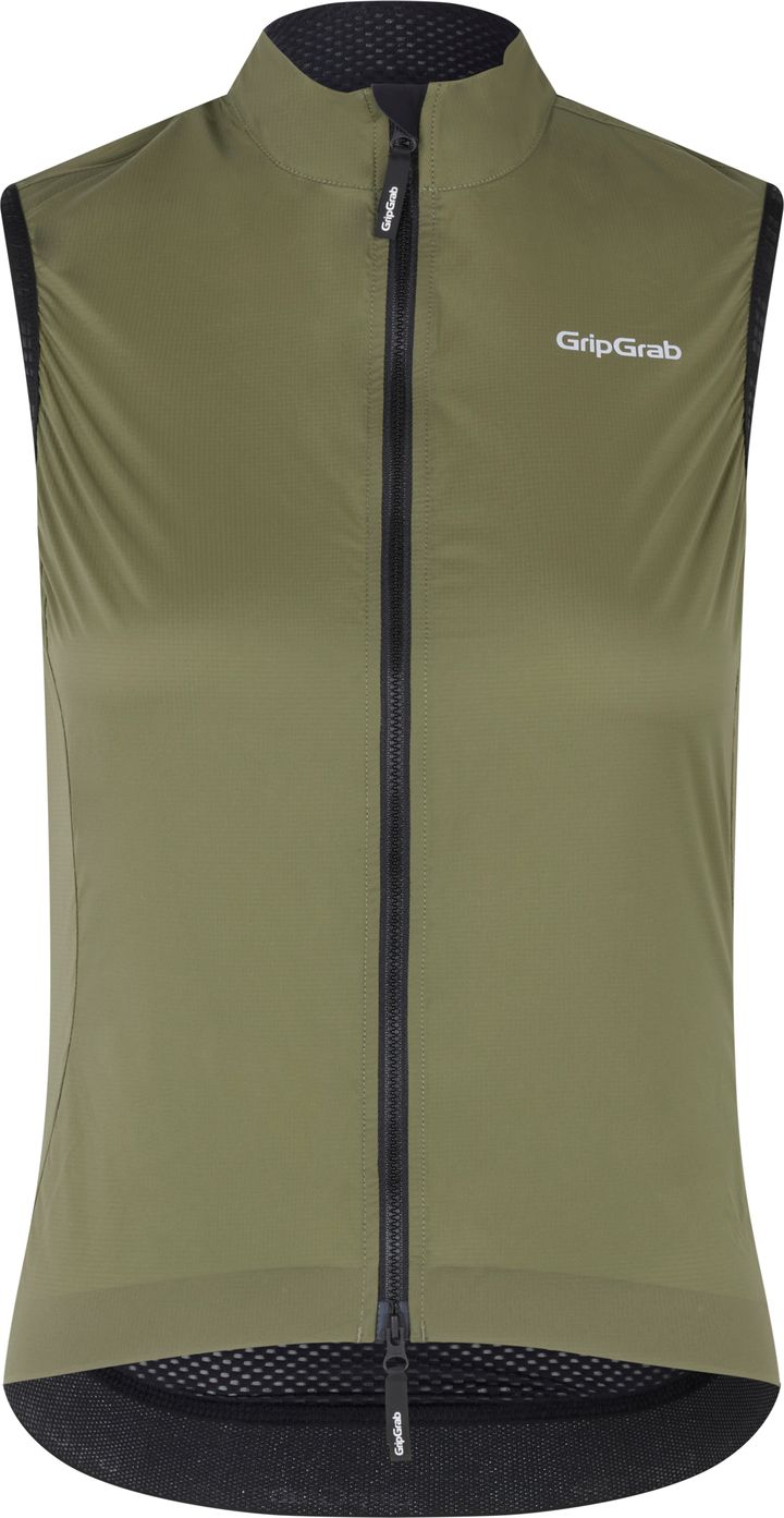 Women's WindBuster Windproof Lightweight Vest Olive Green Gripgrab