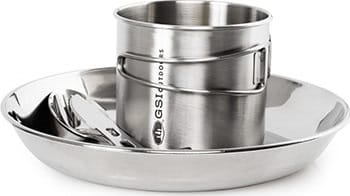 GSI Outdoors Glacier Stainless 1 Person Set Stainless Steel GSI Outdoors