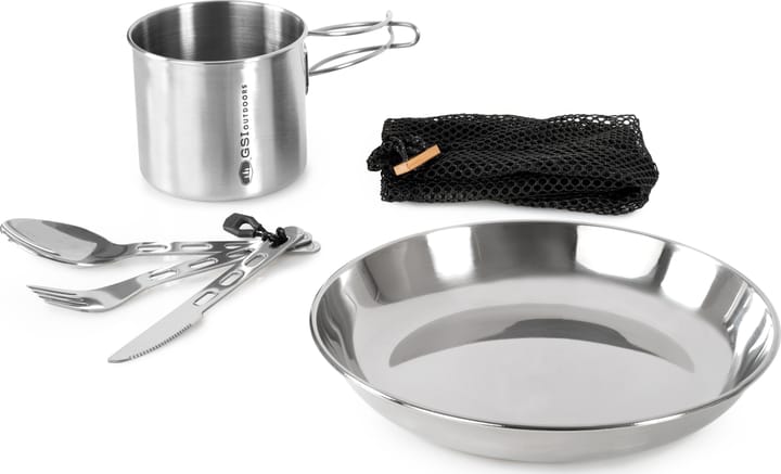 GSI Outdoors Glacier Stainless 1 Person Set Stainless Steel GSI Outdoors