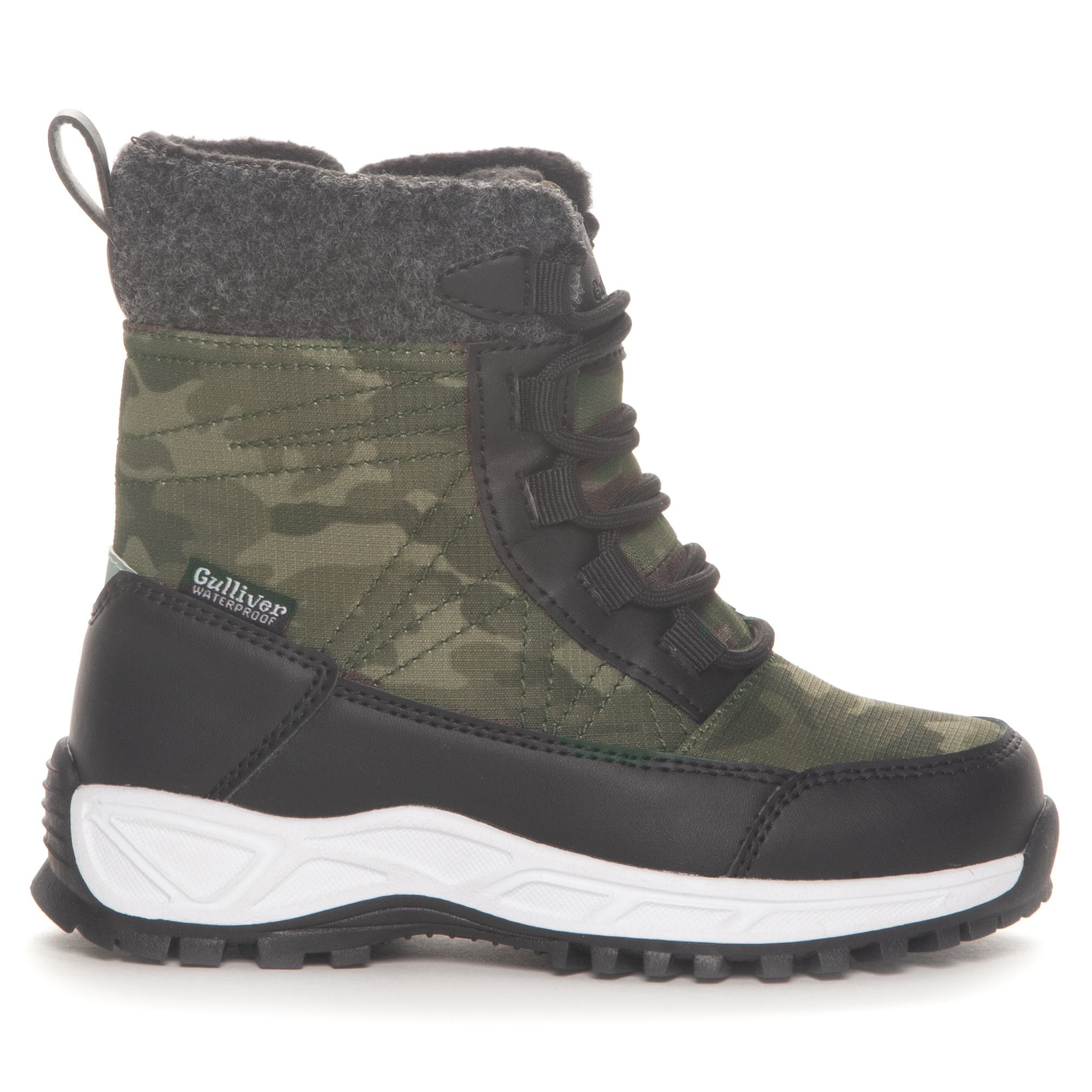 Kids’ Waterproof Winter Boots 3 Black/Green