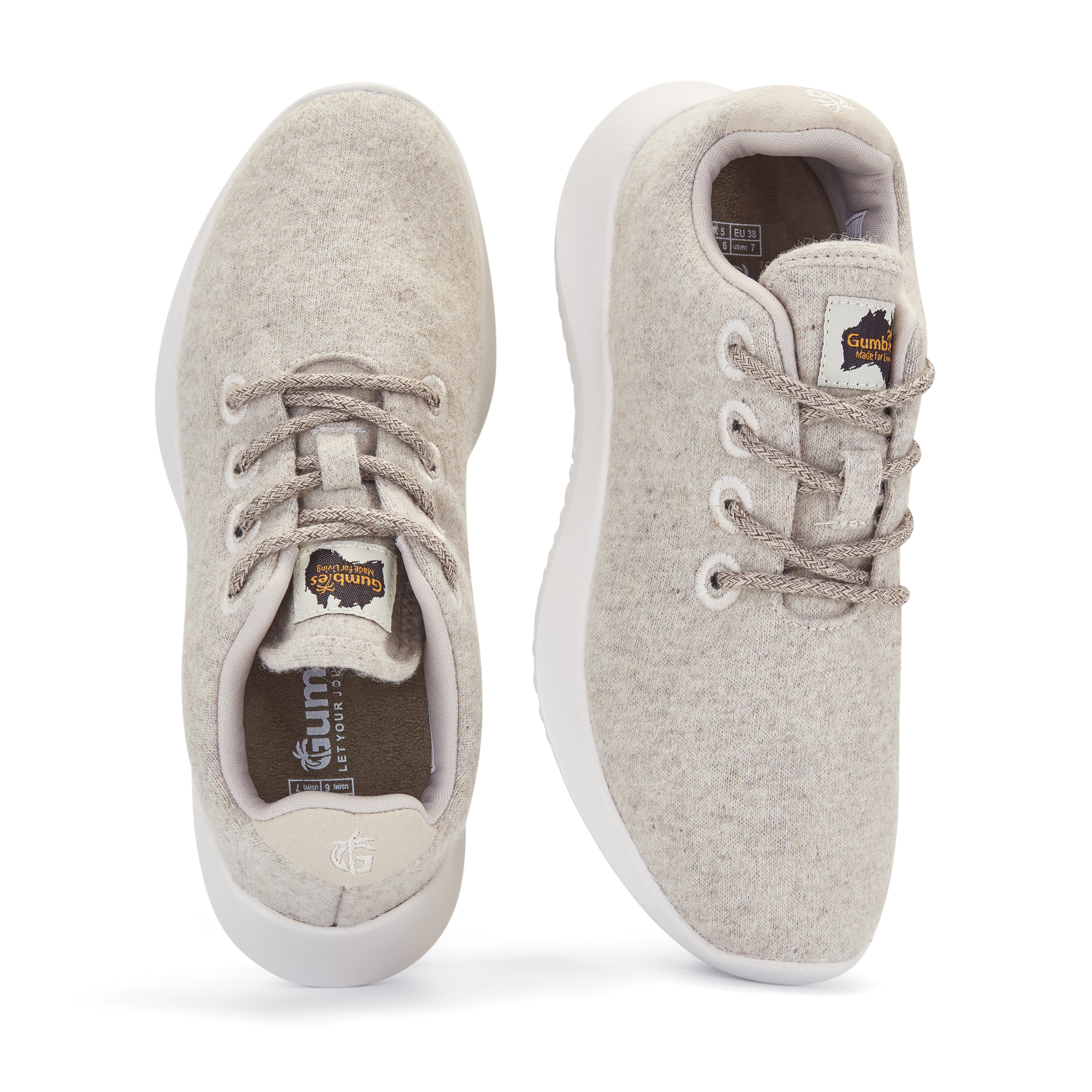 Gumbies Unisex Woolfit Oatmeal Sneakers 45