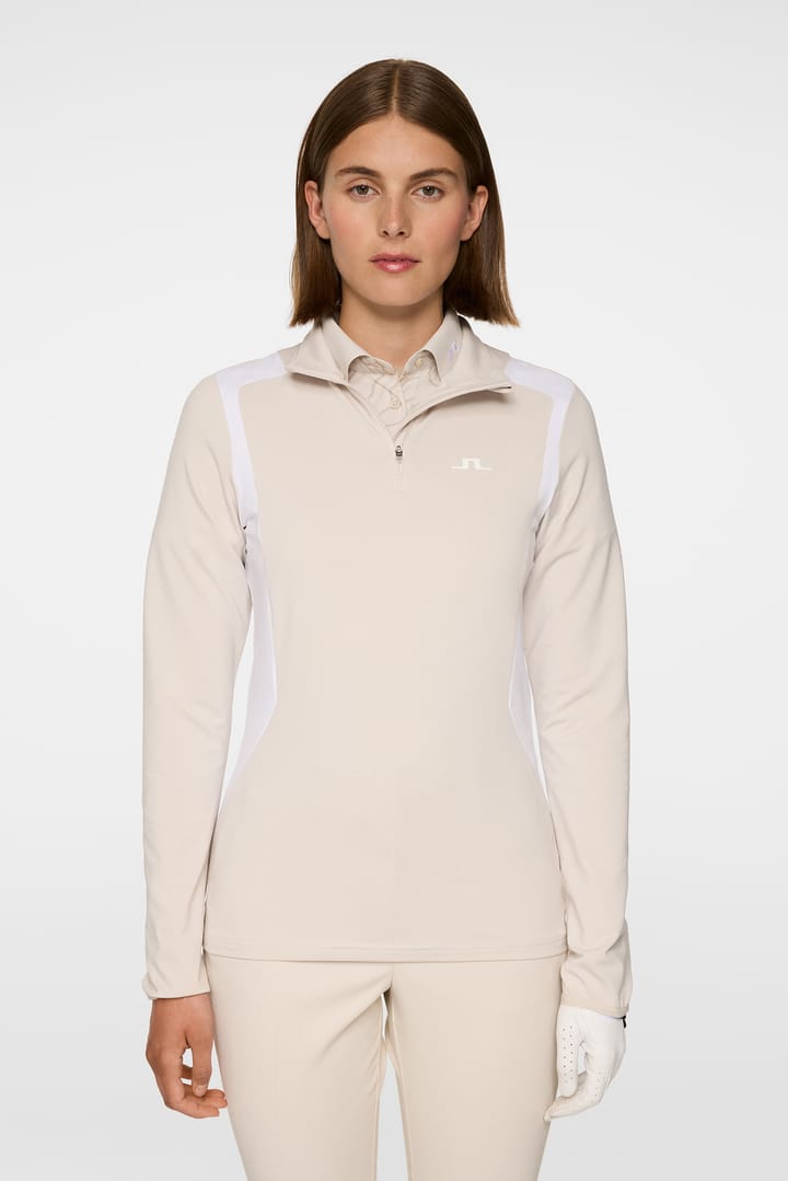 J.Lindeberg Women's Mae Quarter Zip Mid Layer Moonbeam J.Lindeberg J.Lindeberg Women's Mae Quarter Zip Mid Layer Moonbeam J.Lindeberg