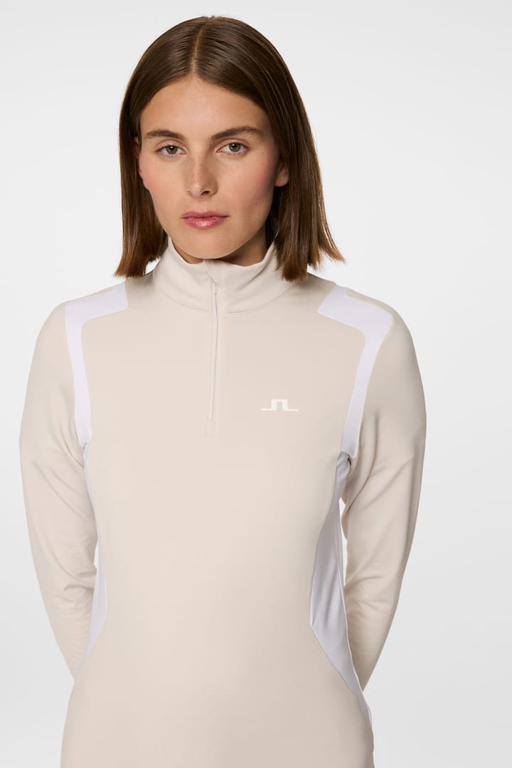 J.Lindeberg Women's Mae Quarter Zip Mid Layer Moonbeam J.Lindeberg J.Lindeberg Women's Mae Quarter Zip Mid Layer Moonbeam J.Lindeberg