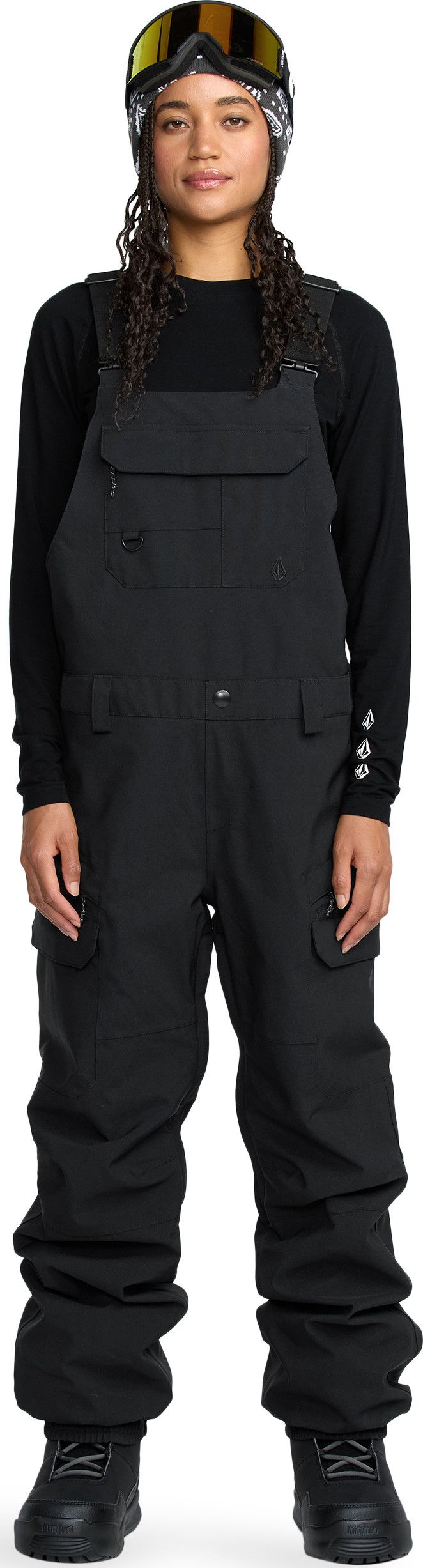 Volcom Women’s Creston 3D Stretch Bib Overall Black Volcom