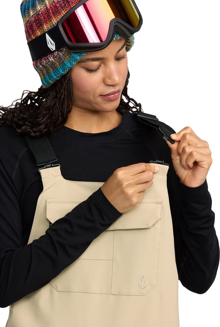 Volcom Women’s Creston 3D Stretch Bib Overall Oatmeal Volcom