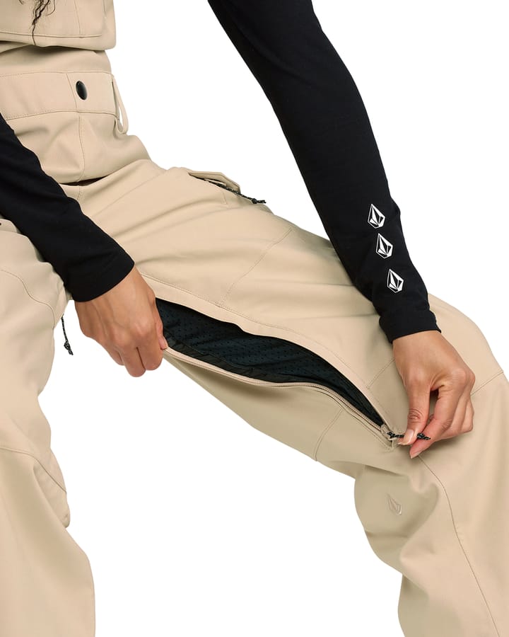 Volcom Women’s Creston 3D Stretch Bib Overall Oatmeal Volcom