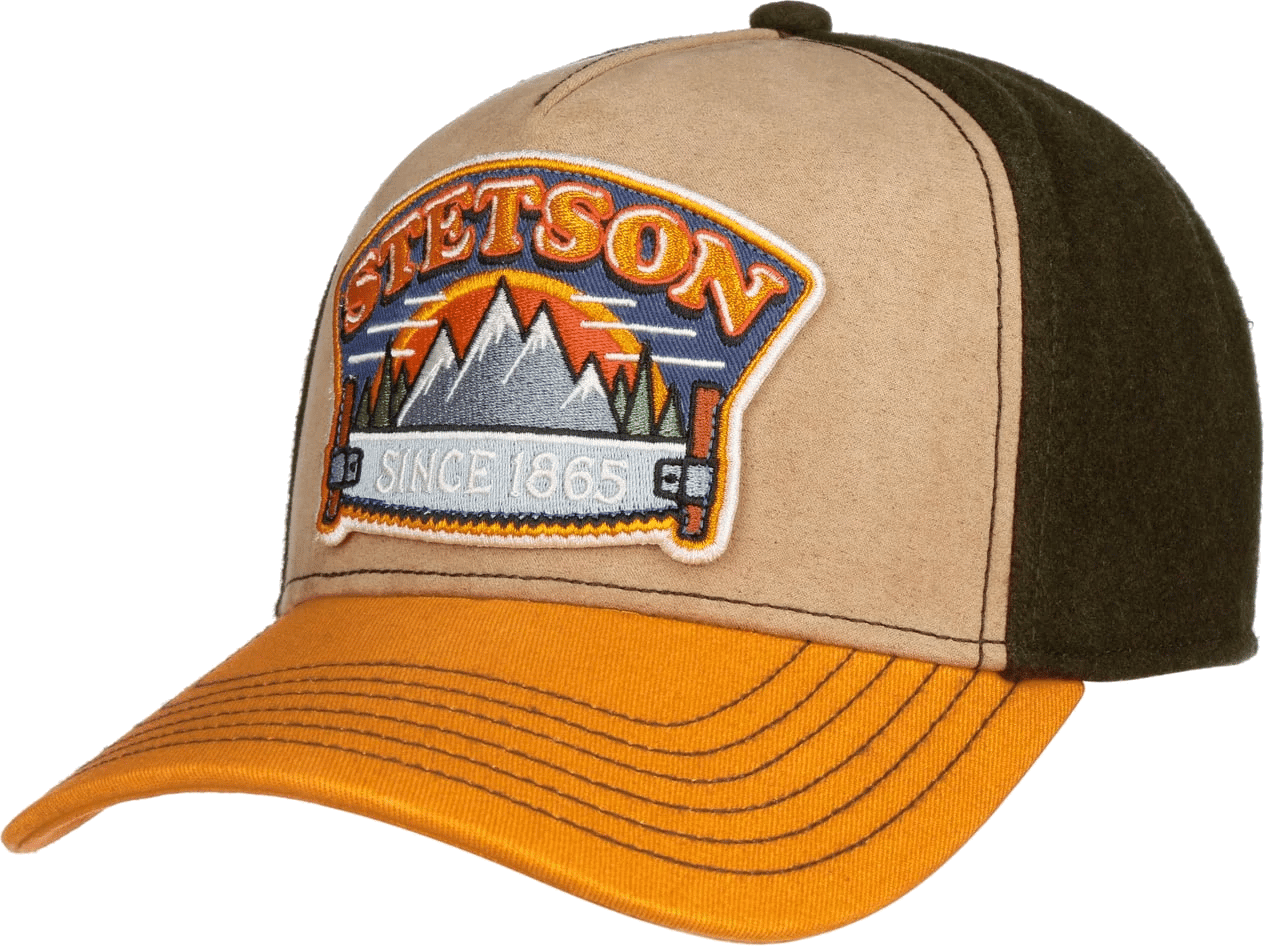 Stetson adjustable Keps Cap Hacksaw Beige/Dark Green/Yellow Trucker herr – bild 2