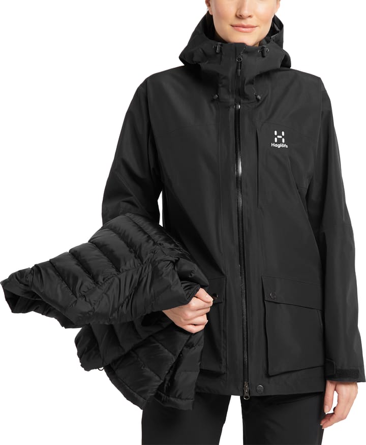 Women's Älv 3-in-1 Down Gore-Tex Jacket True Black Haglöfs