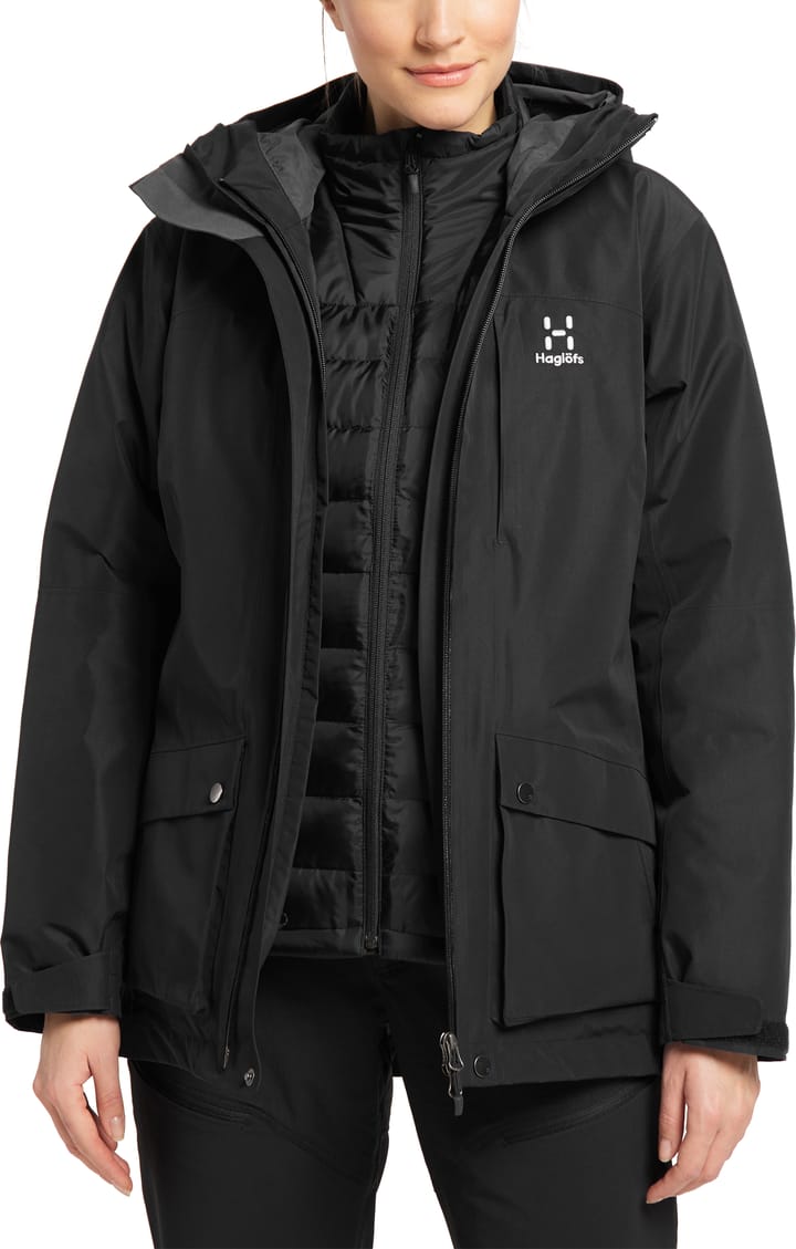 Women's Älv 3-in-1 Down Gore-Tex Jacket True Black Haglöfs